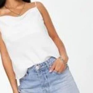 River Island White 3 Button Back Sleeveless Sz 8 Top White